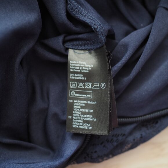 Dark Academia Gothic Romantic Partially Sheer Navy Lace Midi Skirt Whimsigoth - Picture 9 of 11